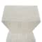 19" Beige Mussel Shells & Wood Contemporary Accent Table